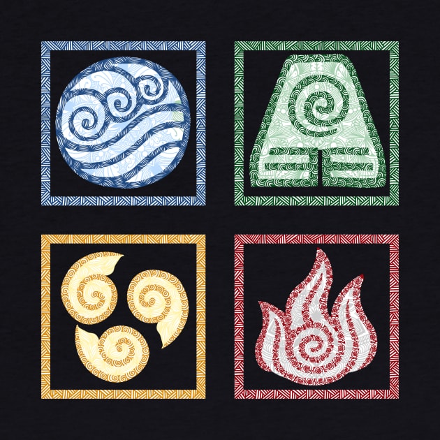 ATLA zentangle element symbols by TheHermitCrab